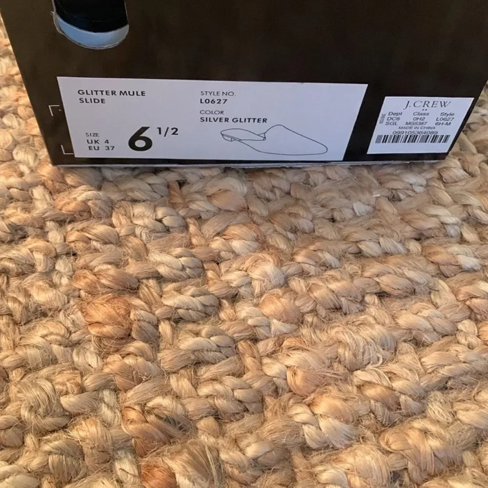 🔥j crew glitter mule slide Sz 6.5 New in box